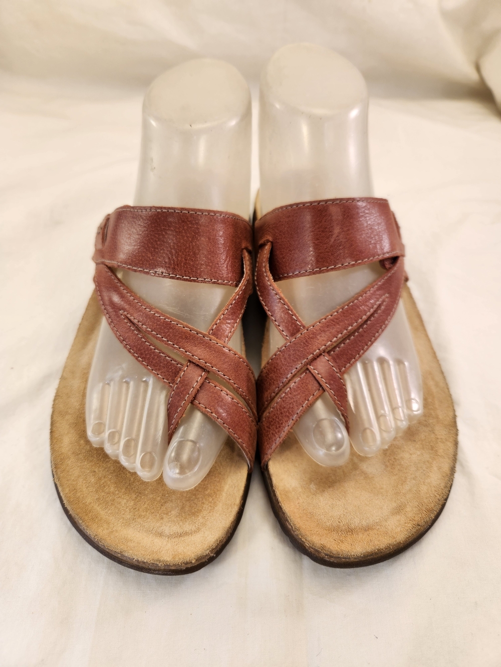 TAOS PERFECT PRF14050 RED LEATHER THONG SANDALS WOMEN SIZE 9 EUC